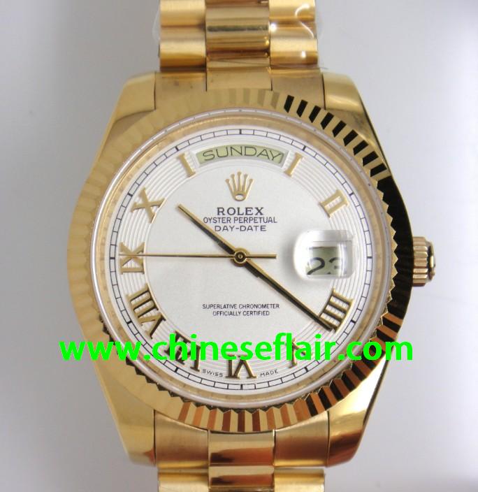 NEW Model Yellow Gold Rolex Day-Date II White Roman Dial Watch